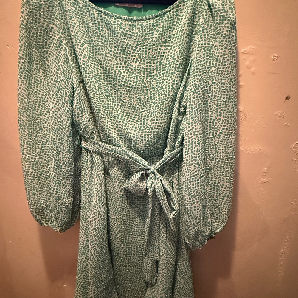 Traffic People Green Long Sleeve Dress